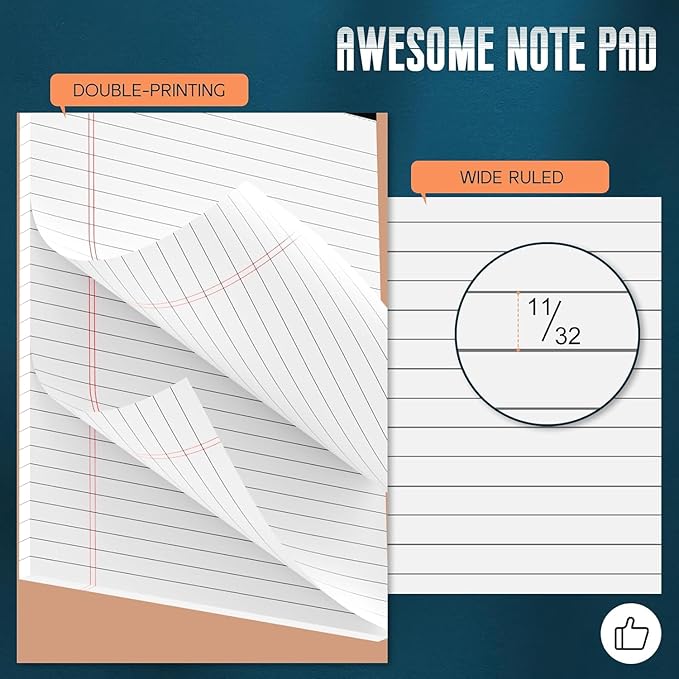 White Legal Note Pads 8.5X 11'', 24 Pack Legal Paper Note Pads, Micro - Image 3