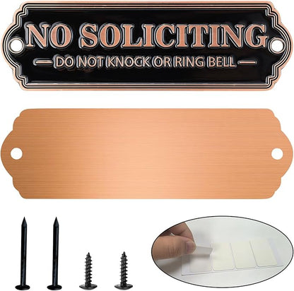 Brass No Soliciting Sign, No Soliciting Sign - Image 8