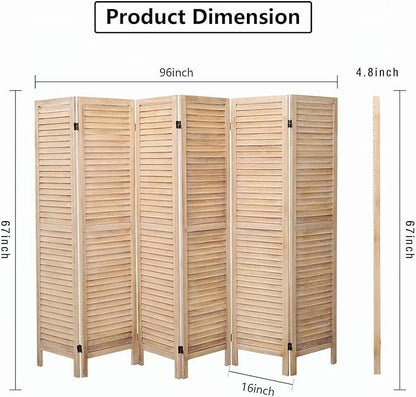 6 Panel Room Dividers and Folding Privacy Screens, Divider - Image 3