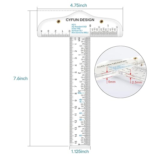 2PCS 6 inch/15cm T-Shape Acrylic Transparent T-Ruler - Image 2