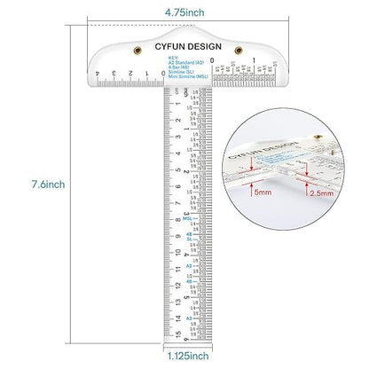 9 Pack 6 Inches Acrylic Clear T-Square Ruler, T Square Ruler, Transparent - Image 3