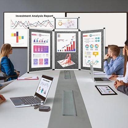 Nisorpa 3+1 Panel Trade Show Presentation Board 70.8 x 35.4 in Desktop Tri Fold - Image 8
