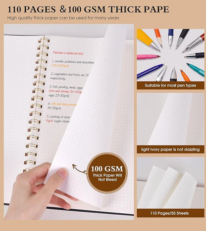 Dotted Notebook, Spiral Notebook Journal 8.5” x 11”, A4 Large Dot Grid Notebooks - Image 4