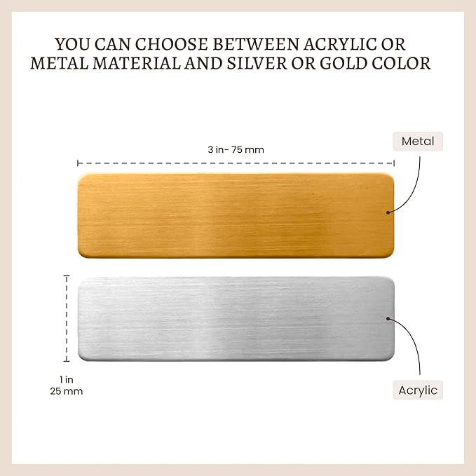 Custom Engraved ID Name Tag Badges Identification Personalized - Image 3