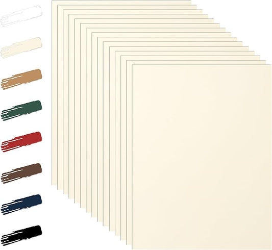 28 Sheets Cream Cardstock 8.5 x 11 Ivory Paper, 250gsm/92lb Premium Off White by Guakicae