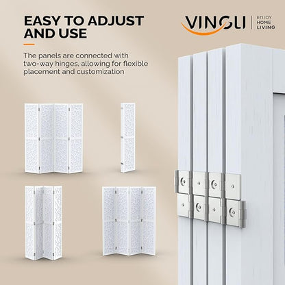 VINGLI 70'' H Room Divider, Non-Woven Fabric Privacy Screen, Indoor Partition - Image 6