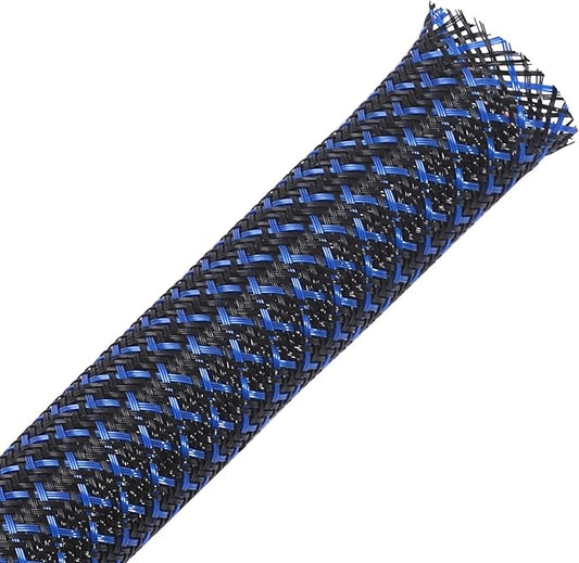 100ft - 1 inch PET Expandable Braided Sleeving – BlackBlue – Alex Tech Braided by AlexTech