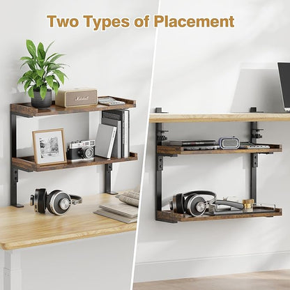 ART-GIFTREE Clamp On Desk Shelf 2-Tier, 16.5 in Wood Shelving Unit - Image 8