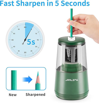 JARLINK Electric Pencil Sharpener, Heavy-Duty Helical Blade to Fast Sharpen - Image 2