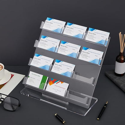 Dunzoom Business Card Holder for Desk 12 Slots Clear Gift Card Display Acrylic - Image 5