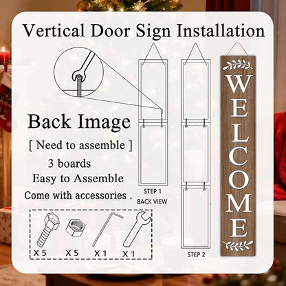 Farmhouse Wooden Merry Christmas Welcome Sign Stand - Image 5