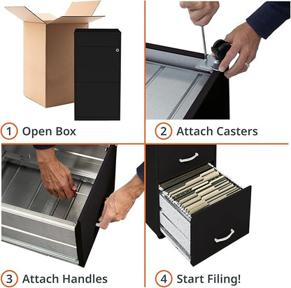 Lorell LYS SOHO Box/File/File 3-Drawer Mobile File Cabinet - Image 10
