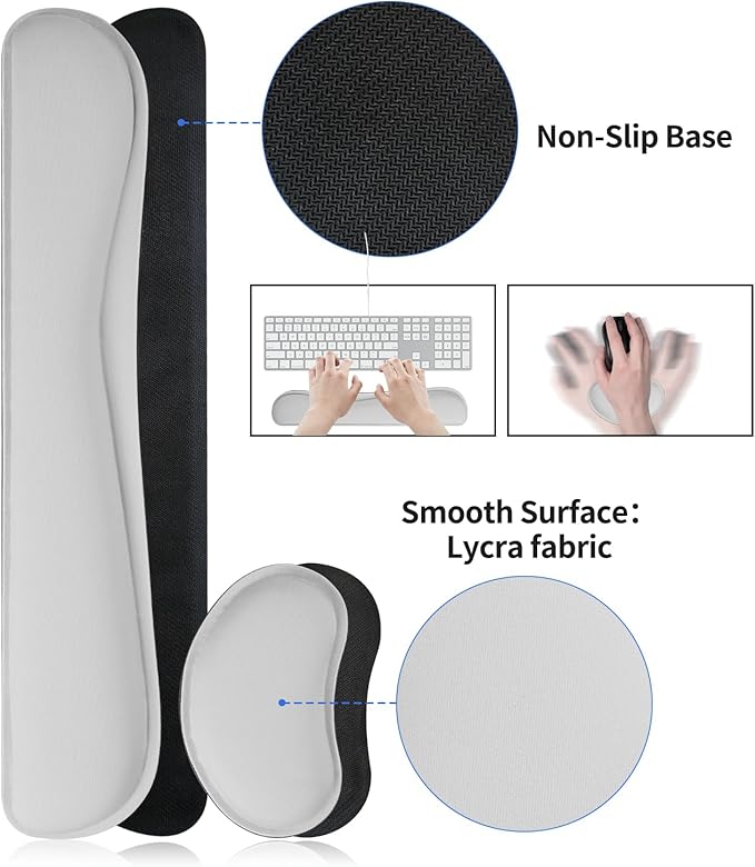 Bloss Leather Desk Pad and Keyboard Wrist Rest, Large Mouse Pad + Keyboard - Image 4
