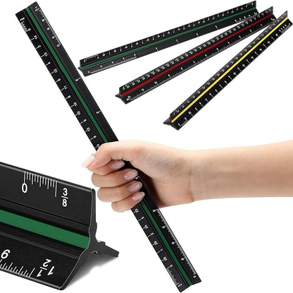 Macarrie 10 Pcs Architectural Scale Triangular Ruler 12" Architect Engineers - Image 2
