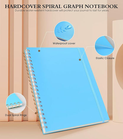 Graph Paper Notebook, Spiral Notebook Journal 8.5” x 11”, A4 Large Grid - Image 3