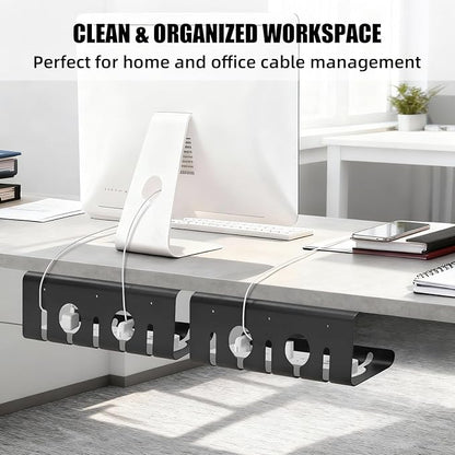 2 Pack Under Desk Cable Management Tray, 16.5" L x 4.7" W x 6.8" H, Wire - Image 8
