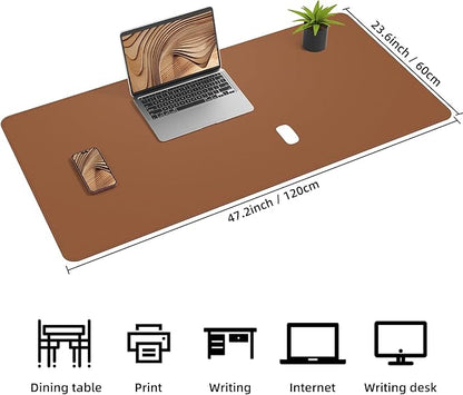 Leather Desk pad Protector, Large Desk mat - Image 2