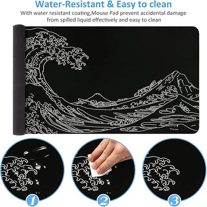 iCasso Mousepad, Gaming Mouse Pad, XXL Large Desk Mat, Big Rubber Base Mouse Mat - Image 4