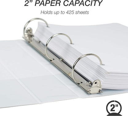 Samsill Durable 2 Inch Binder, Made in the USA, Round Ring Customizable Clear - Image 3