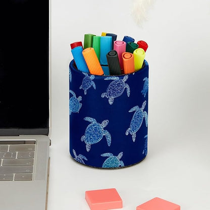 Leather Pen Holder for Desk Turtles Cartoon Pencil Cup Desktop Organizer Makeup - Image 5