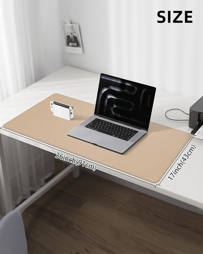 Leather Desk Protector, Large Mouse Pad & Waterproof PU Leather Blotter Mat - Image 5
