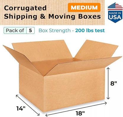 Medium Shipping & Moving Boxes 18 x 14 x 8 inches - Image 2