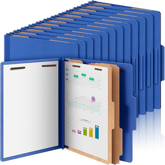 Skyygemm 60 Pcs Classification Folders Letter Size, 2 Divider Pressboard File by Skyygemm