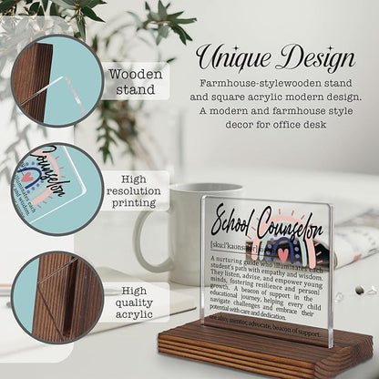 School Counselor Gifts, Thank You Desk Sign - Image 3