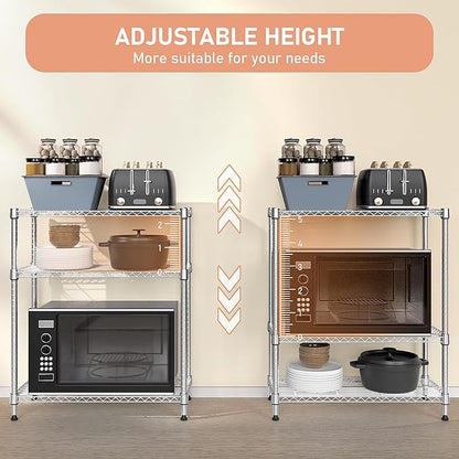 M MZG 750 lbs 3 Tier Storage Rack Metal Wire Shelving Unit, Storage Standing - Image 7