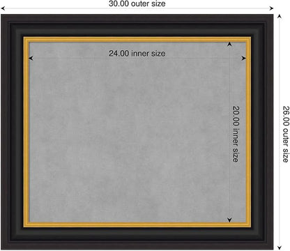 Amanti Art Black Framed Magnetic Board 26x30 Medium Vision Board - Image 2
