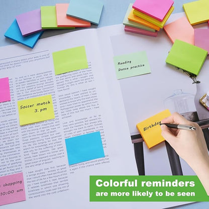 Mini Sticky Notes 1.5x2 in, 10 Colors Bright Small Sticky Notes Pad Strong - Image 3