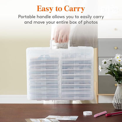 Lifewit 4x6 Photo Storage Box, Plastic Craft Storage Box - Image 8