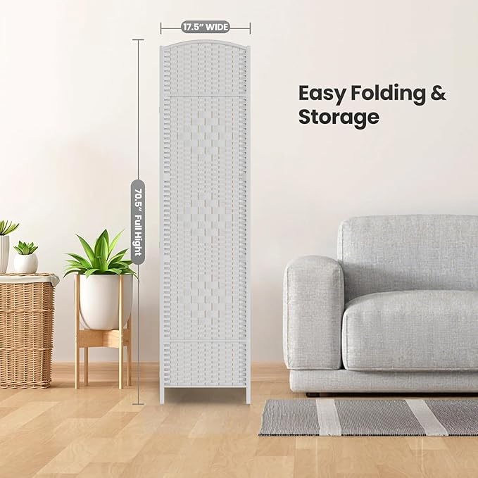 Cocosica 4 Panel Room Divider, 6Ft Folding Privacy Screen, Tall - Image 7