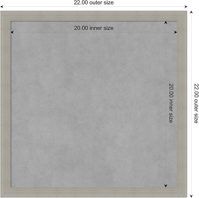 Amanti Art Grey Framed Magnetic Board 22x22 Medium Vision Board - Image 3