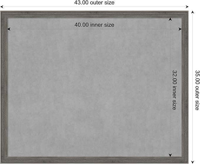 Amanti Art Grey Framed Magnetic Board 35x43 X-Large Vision Board - Image 3
