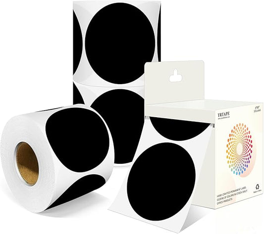 3 Inch Round Colored Dot Stickers, 4 Rolls in Dispenser Box by Unknown