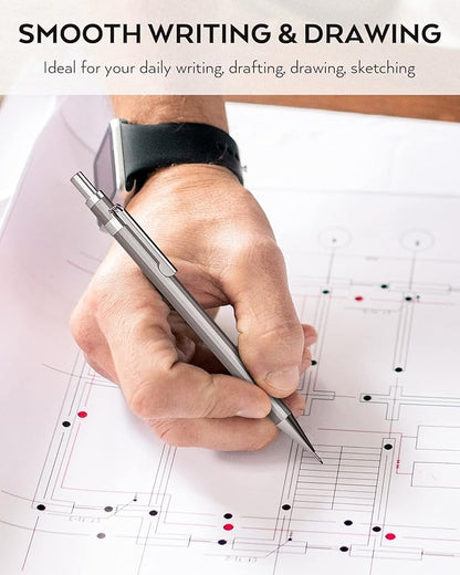 Nicpro 8 Pack 0.5mm & 0.7mm Metal Mechanical Pencil Set, MB1000 Lead Drafting - Image 9