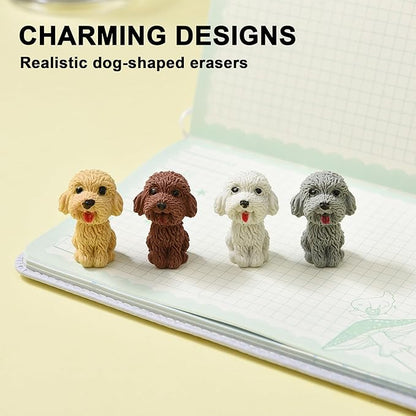 24Pcs Pencil Top Erasers for Kids, Dog Pencil Erasers Toppers Bulk, Cute Cap - Image 2