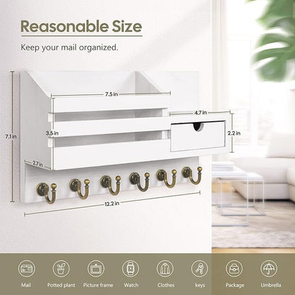 FifthQuarter Key Holder Wall Mount: Key and Mail Holder - Image 2