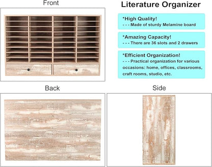 PAG Mail Sorter Organizer, Wood Literature Organizer, Student Mailbox - Image 3