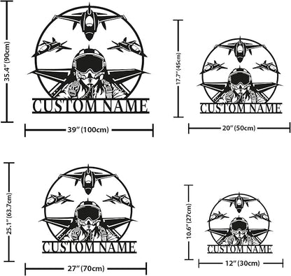 Personalized Metal Airplane Wall Art, Airplane Name Sign, Customized Pilot Name - Image 4
