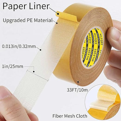 MILEQEE Double Sided Tape Heavy Duty, 1in x 33FT, Universal High Tack, Strong - Image 2