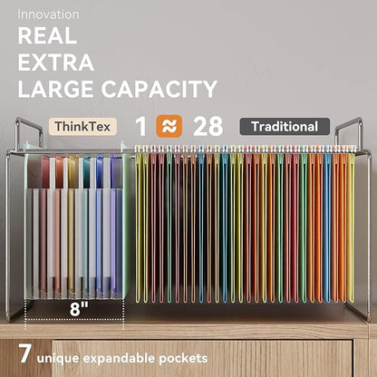 ThinkTex Plastic Expanding Hanging File Folders, 7 Innovative 1.2" Accordion - Image 4