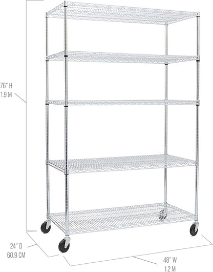 Seville Classics UltraDurable Heavy Duty NSF Solid Steel Wire Rack Storage Unit - Image 5
