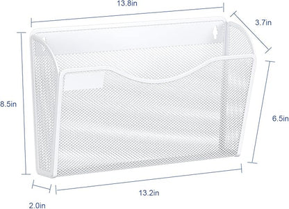 Samstar 6 Pack Mesh Wall Mounted File Holder Metal Wall File Pocket Mail - Image 6