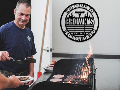 Personalized BBQ Grill Name Sign Custom Grill Sign Outdoor Kitchen Decor Grill - Image 2