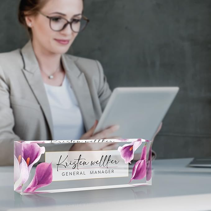 Personalized Name Plate for Desk Custom Acrylic Desk Name Plate Custom Employee - Image 2