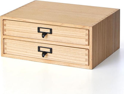 Kirigen Natural Wood Desktop Storage Cabinet -Shallow Type Drawers by KIRIGEN