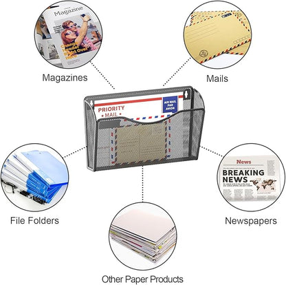 samstar 6 Pack Mesh Wall Mounted File Holder Metal Wall File Pocket Mail - Image 6