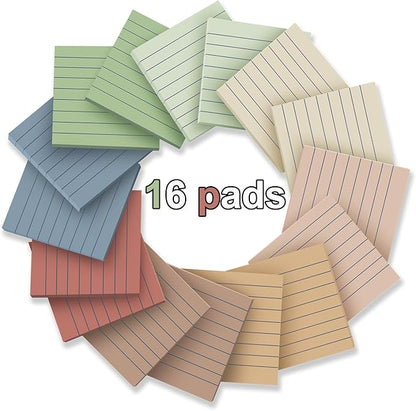 Lined Sticky Notes 3x3 in Ruled Stickies Super Sticking Power Memo Pads Vintage - Image 2